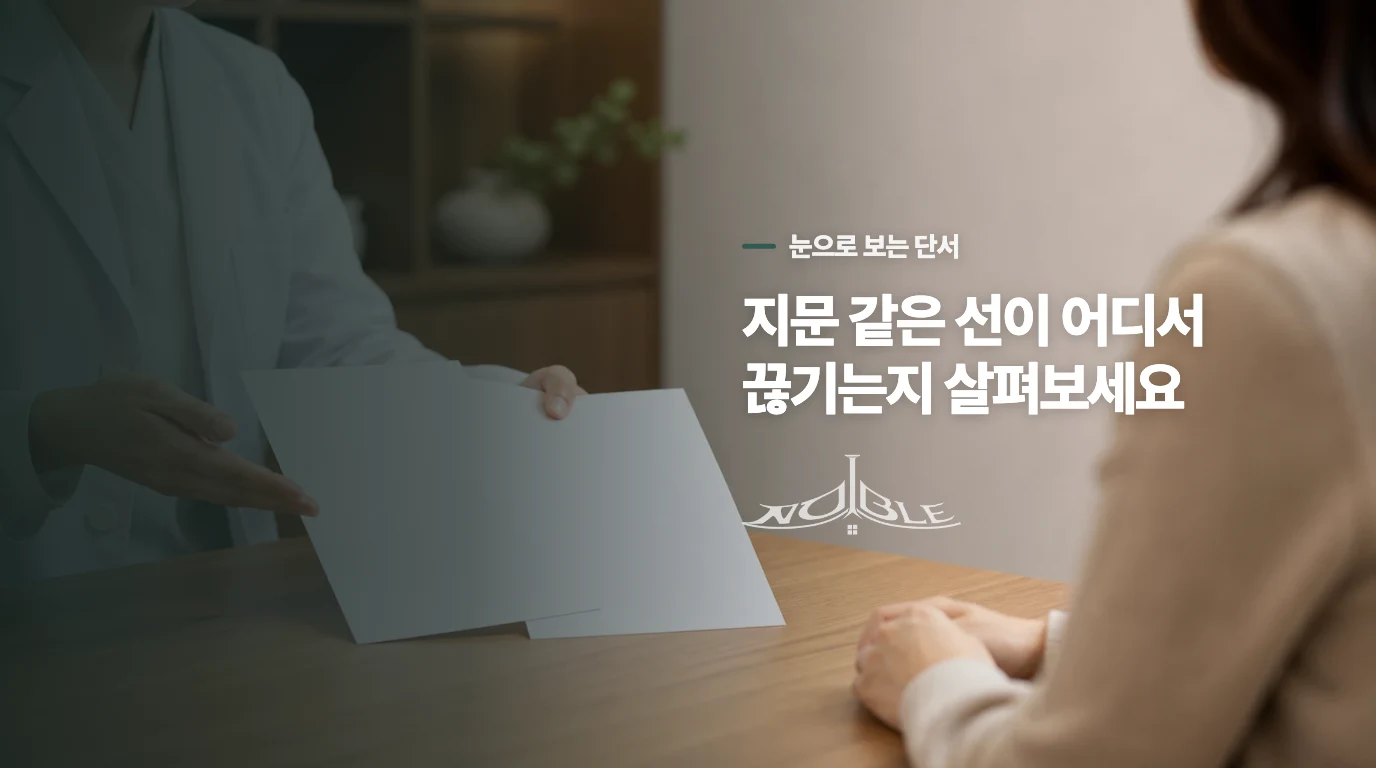 피부선을 따라가면 구분 단서가 보입니다