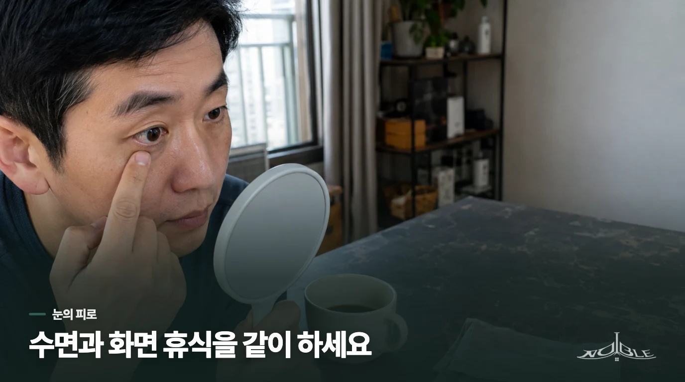 잠을 회복하면서 화면과 눈 건조도 낮추세요