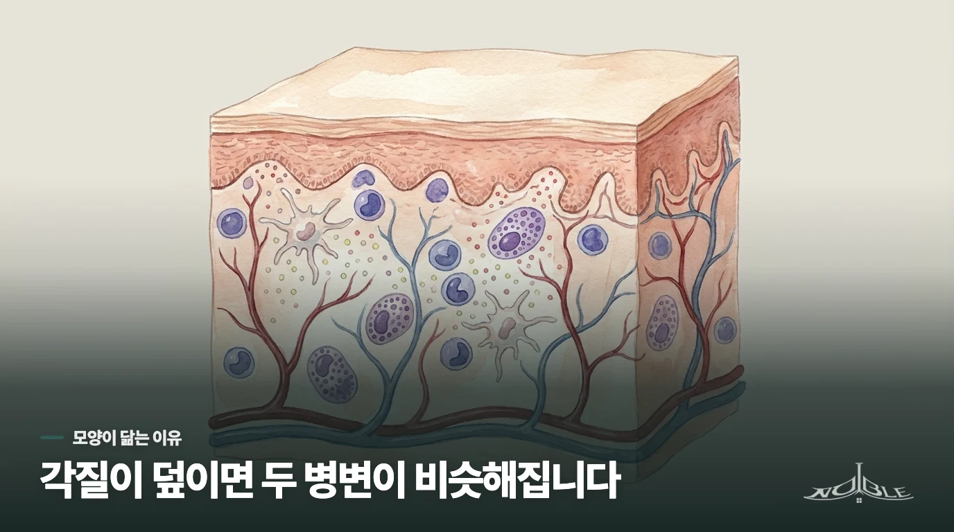 발바닥 사마귀는 왜 티눈처럼 딱딱해질까요?